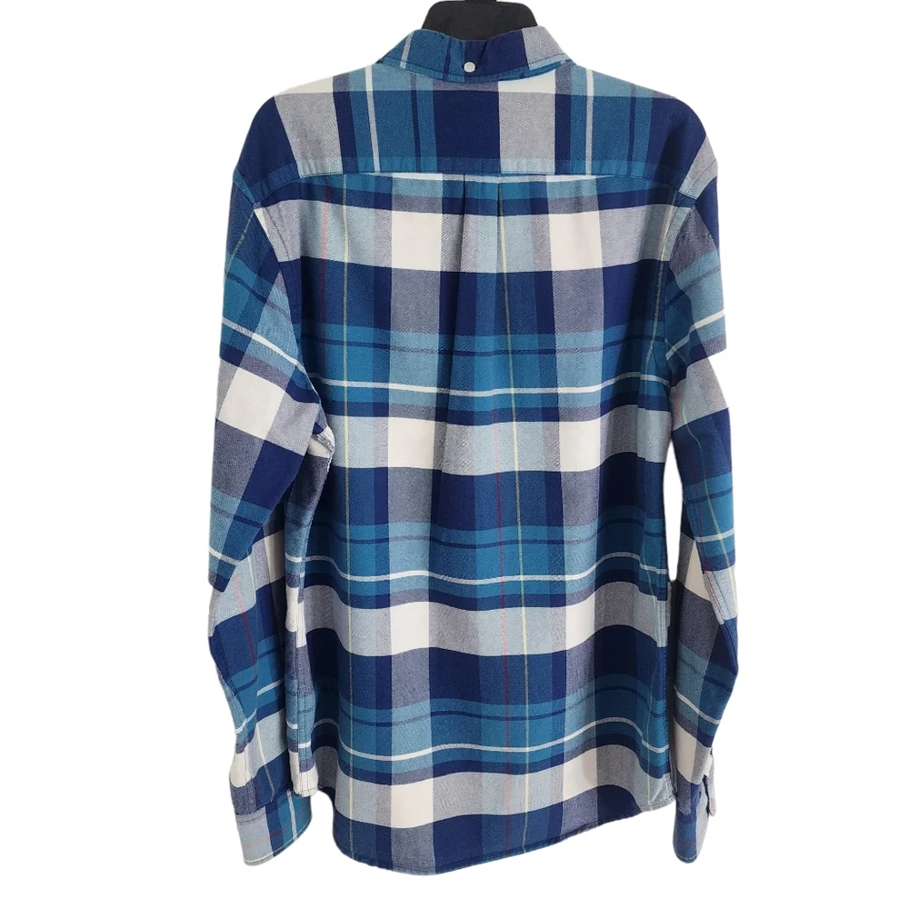 Old‎ Navy Slim Fit Men's Button Down Everyday Blue Plaid Shirt size Small